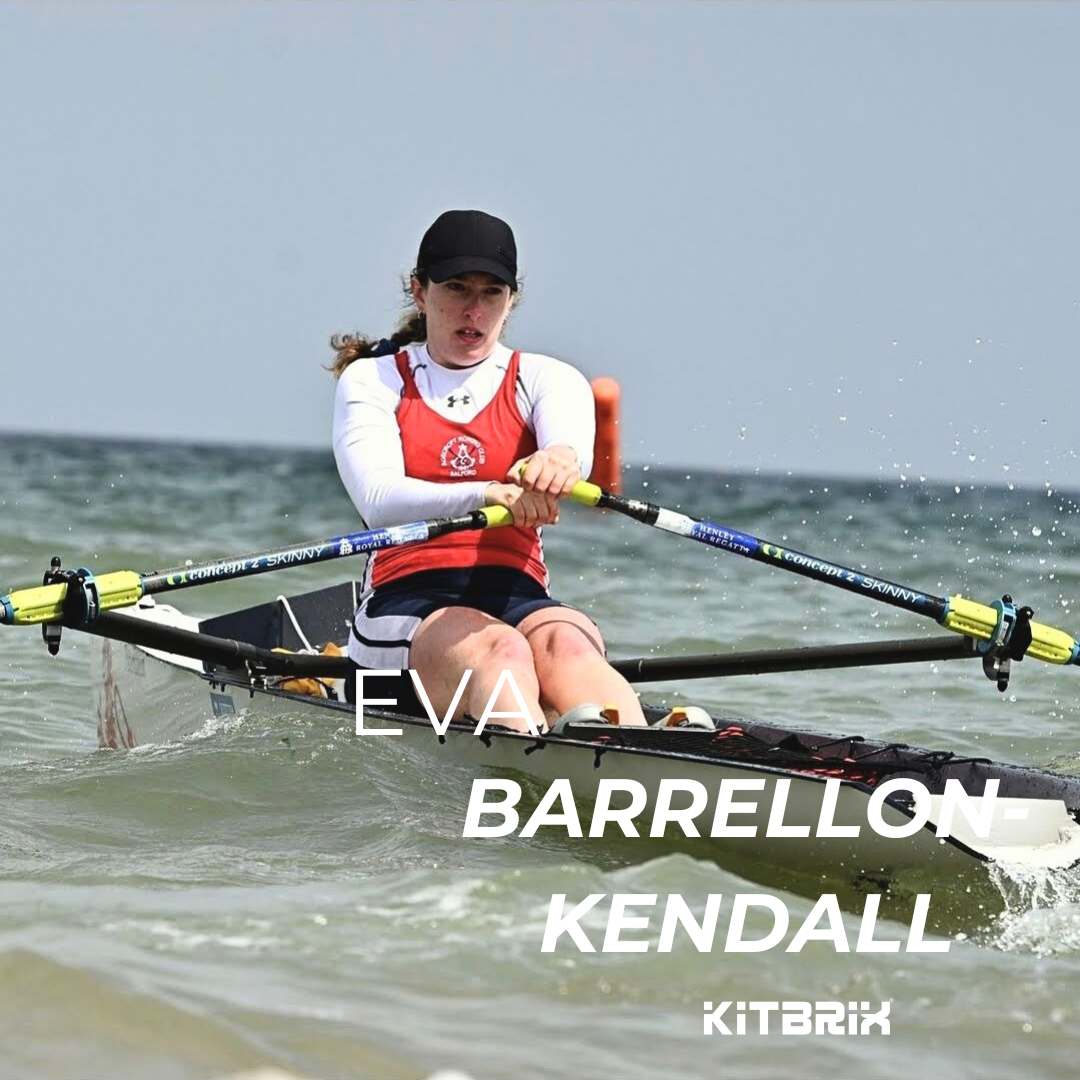 Brand Ambassador Eva is pictured coastal rowing.