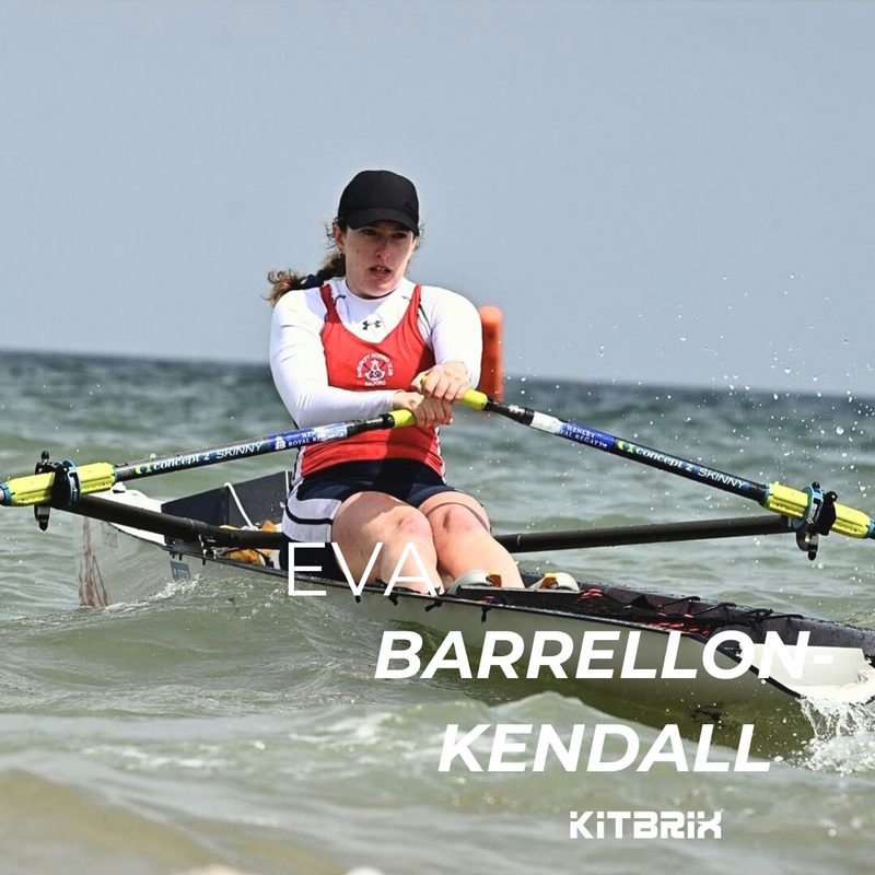 Brand Ambassador Eva is pictured coastal rowing.