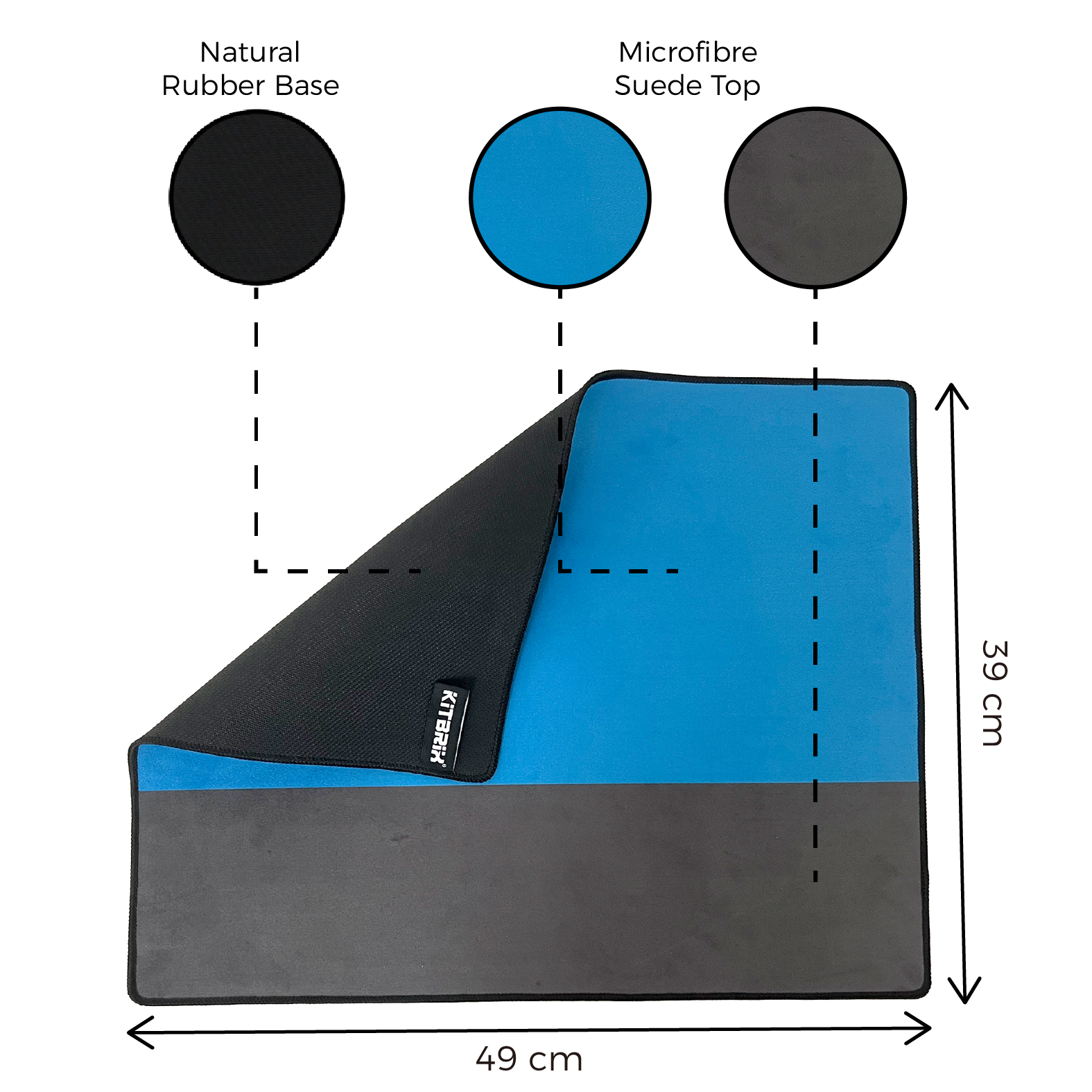 Open KitBrix KitMat Sports Change Mat on a white background, revealing waterproof surface and durable texture.