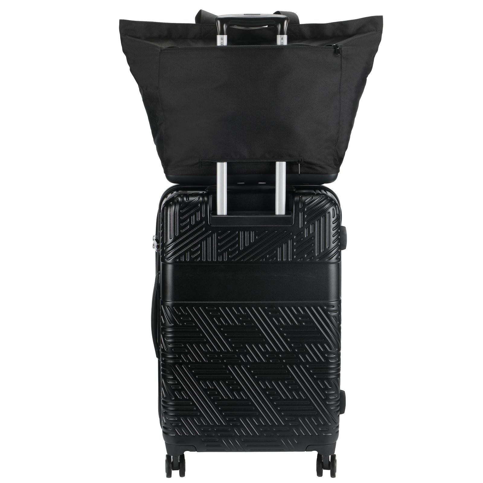 Spacious black tote for padel, gym, and travel. Smart design keeps your rackets and clothes organized.