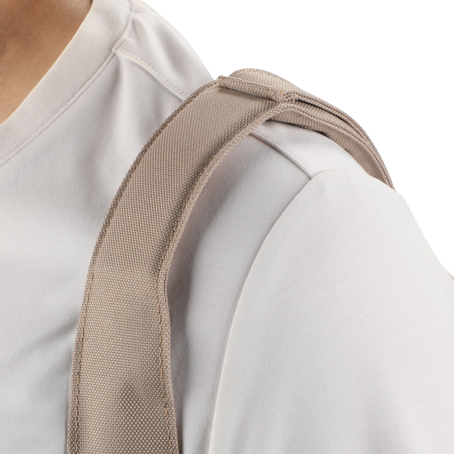 Padded shoulder strap for added comfort on the eco-friendly recycled fabric tote backpack