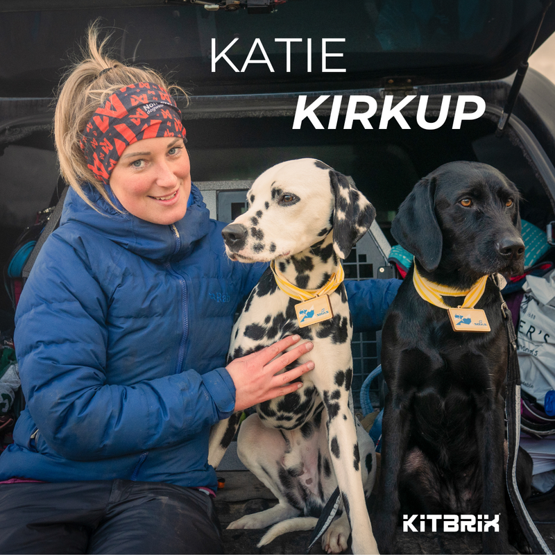KitBrix Brand Ambassador Katie pictured with her two dogs.
