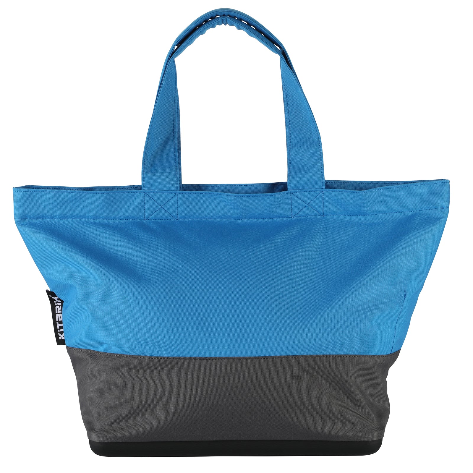 Stylish aqua and grey duo color tote bag, combining vibrant and neutral tones for a sleek look