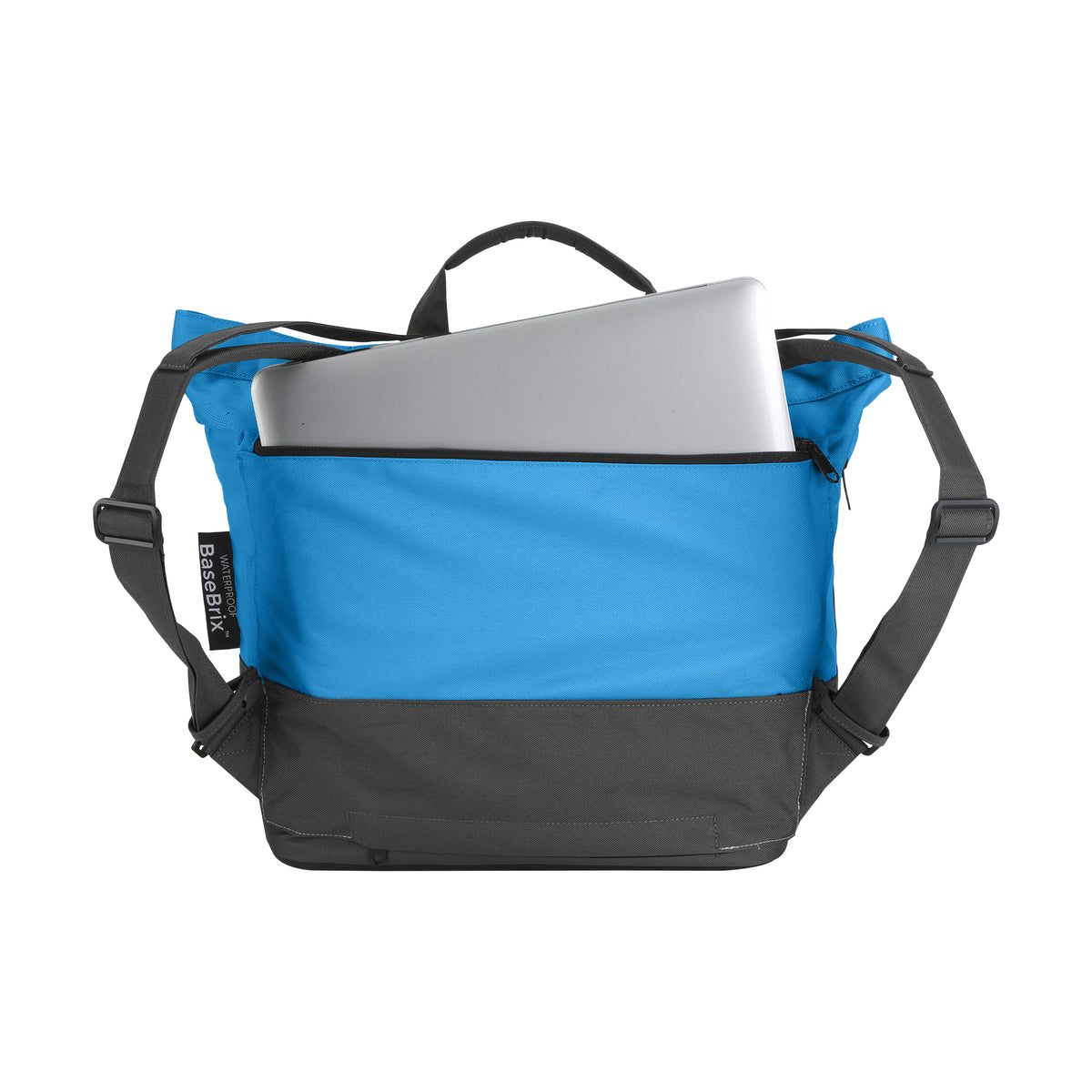 Blue and black TotePack shoulder bag with a laptop compartment