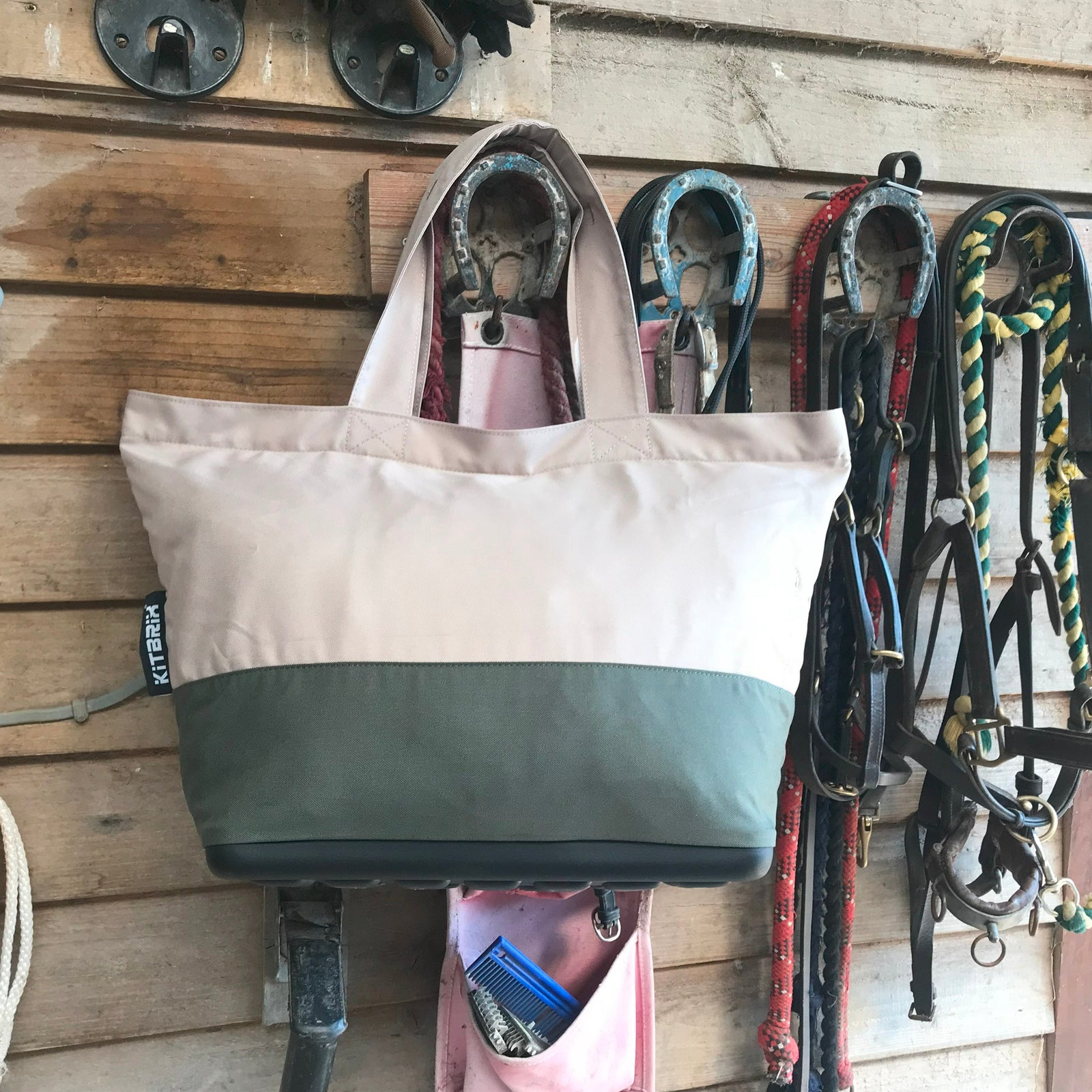 Padded shoulder strap for added comfort on the eco-friendly recycled fabric tote bag