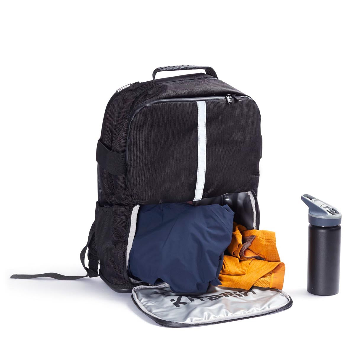 Durable, waterproof bottom of CityBrix backpack offers functionality in any weather.