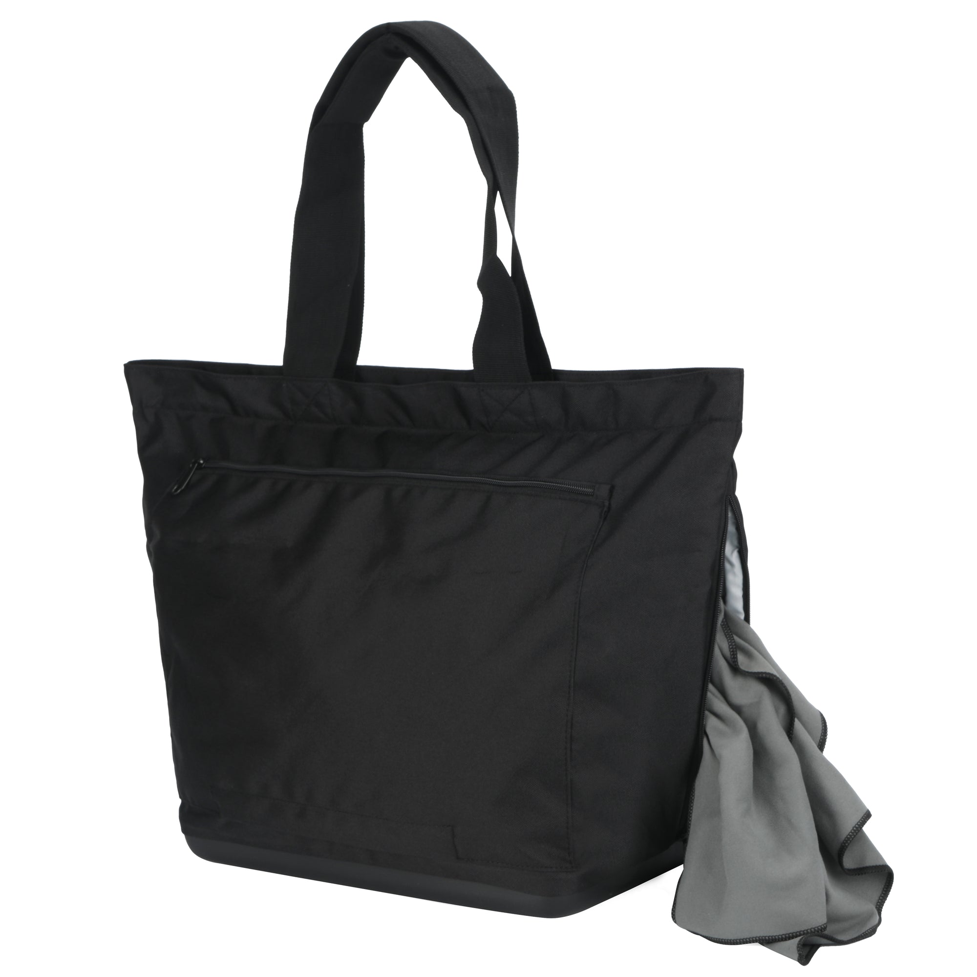 Compact black padel bag with wide opening for easy access