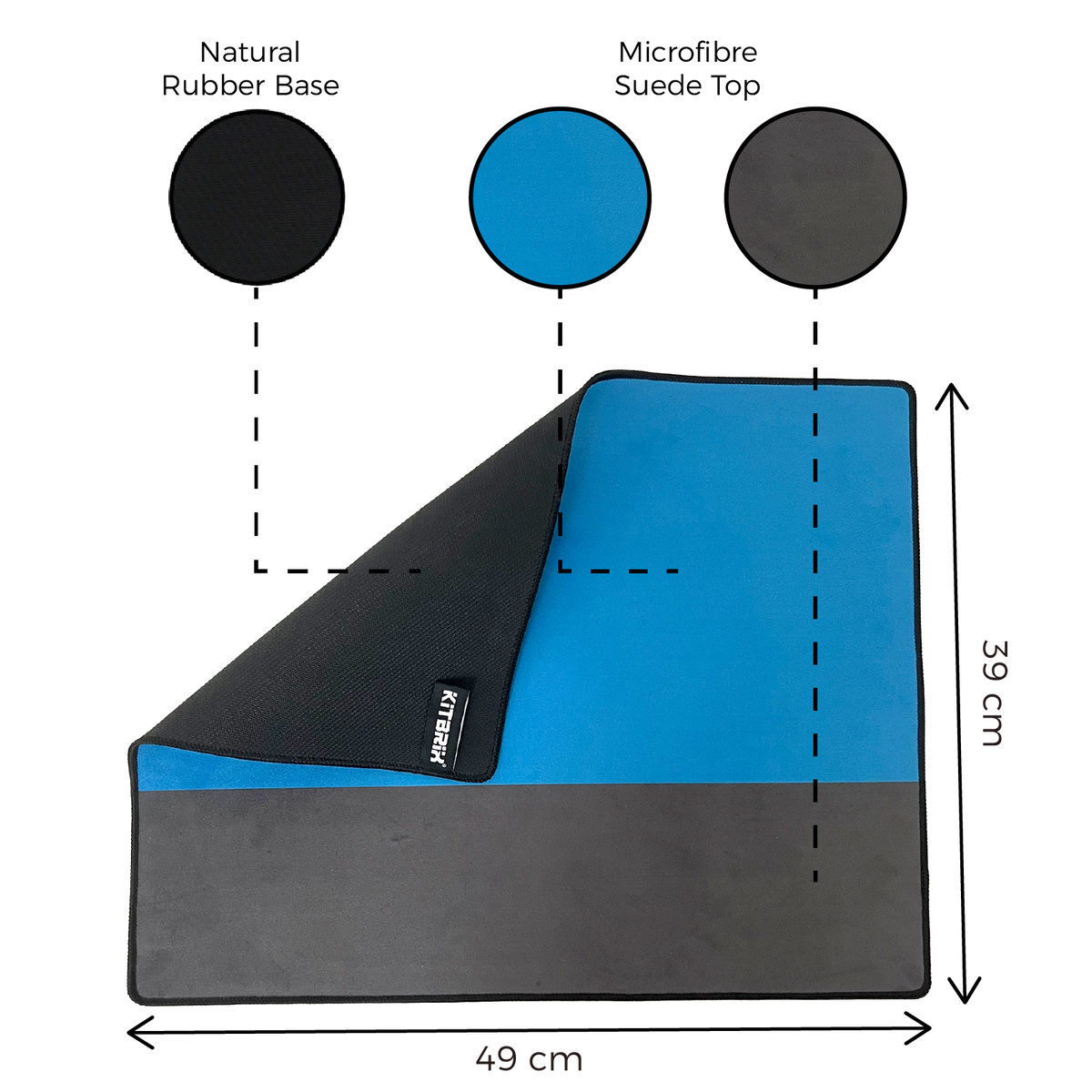 Open KitBrix KitMat Sports Change Mat on a white background, revealing waterproof surface and durable texture.