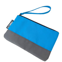 Organize your handkerchiefs with this practical duo-color pouch featuring a wrist strap.