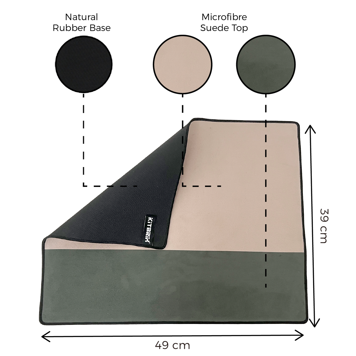 Close-up image of the KitBrix KitMat Sports Change Mat showing durable waterproof material and stitched edges.