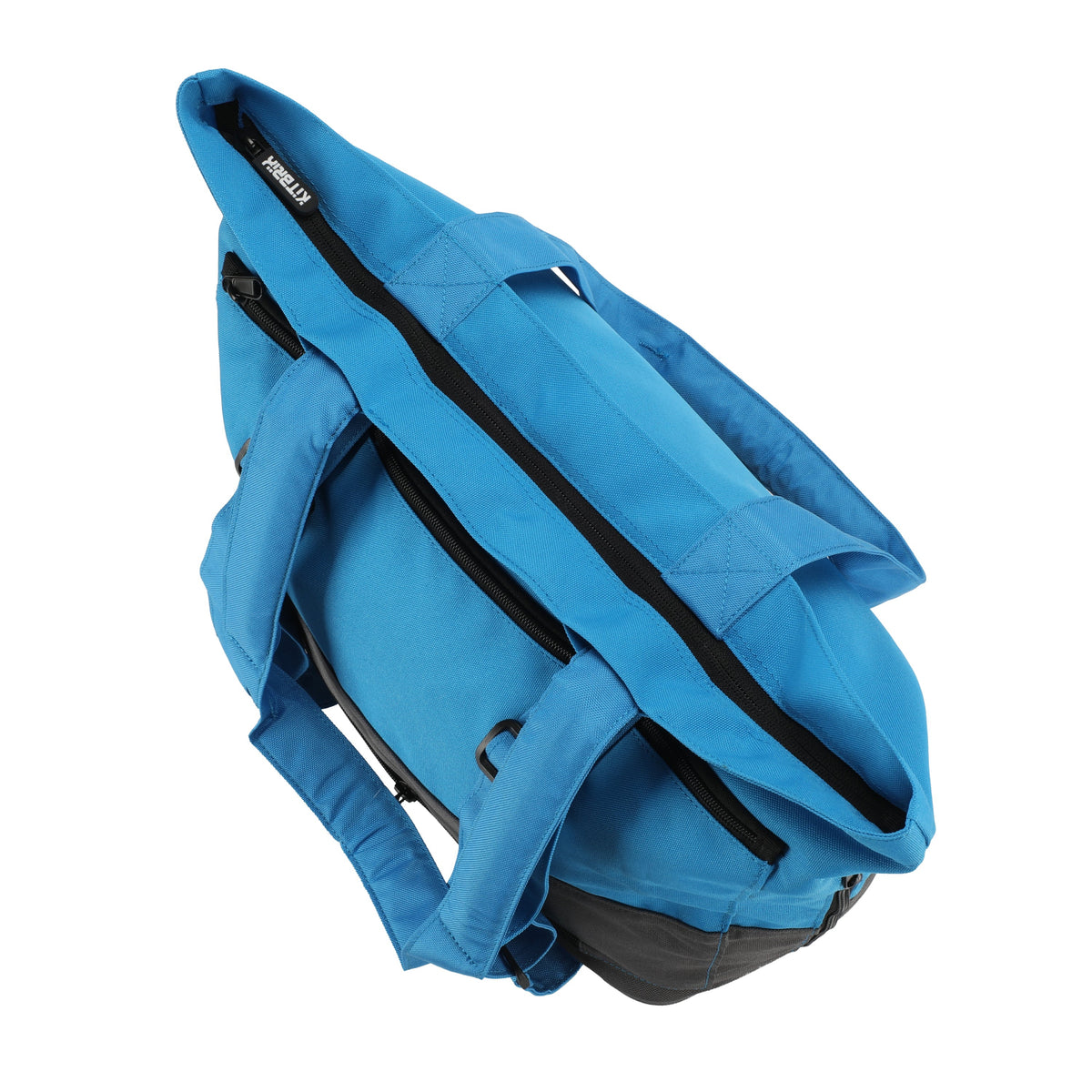 Kitbrix AquaFlex Convertible Shoulder Bag in Aqua Blue-Grey, perfect for back and cross-body wear