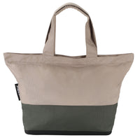 Large Shoulder Carry Tote Duo Color Beige Sage