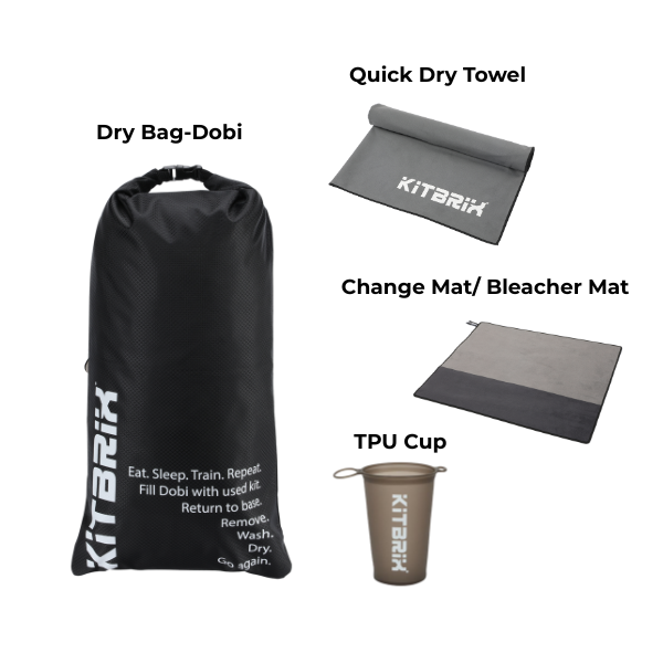 Off-Road Adventurer Bundle including dry bag, changing mat ,folding cup, towel, which is your good partner when you are outdoor