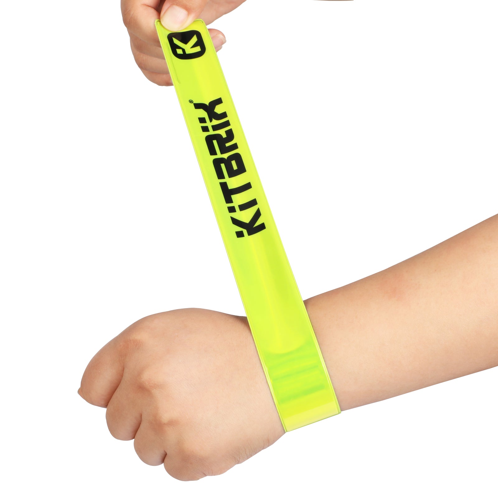 Reflective snap bands designed to keep you visible during exercise in dim lighting conditions.