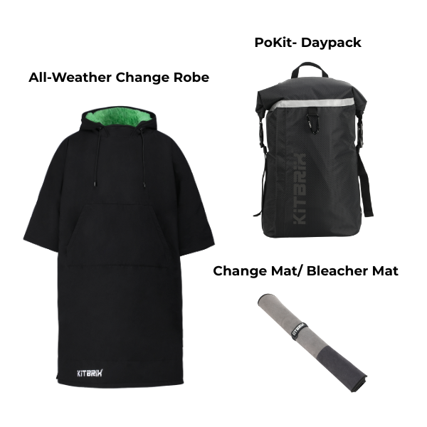 Sport bundle including change robe, daypack, change mat, which is perfect for the outdoor activity in the cold weather.