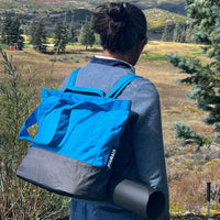 Kitbrix TotePack Aqua Blue-Grey, perfect for gym, work, travel, or adventure with flexible carrying options.