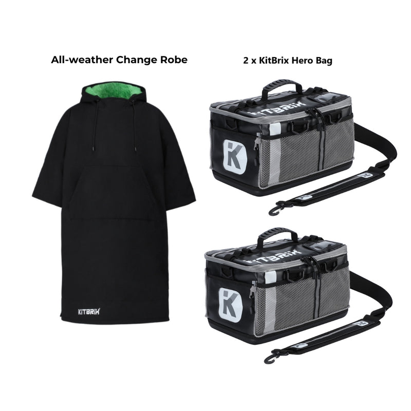 Active all-year Bundle includes one change robe and 2 transition hero bags for active people