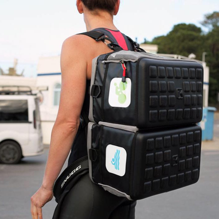 Zip together as a backpack from two carry bags