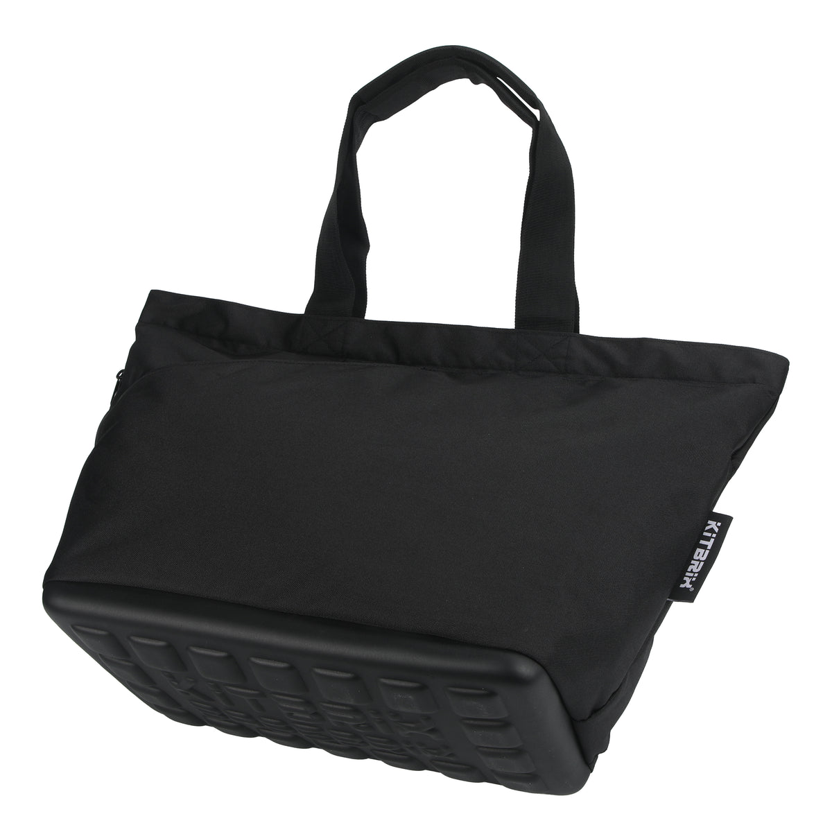 Water-resistant black padel tote with sturdy zippers and base