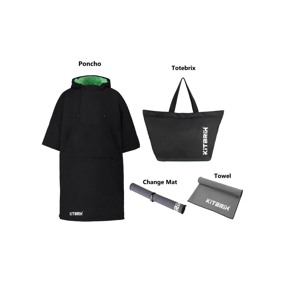 outdoor sport bundle including poncho tote bag change mat towel