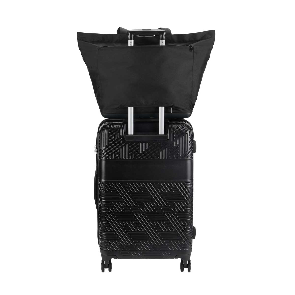 Two-in-one back pocket securely holds a laptop and converts into a luggage trolley sleeve for easy transport