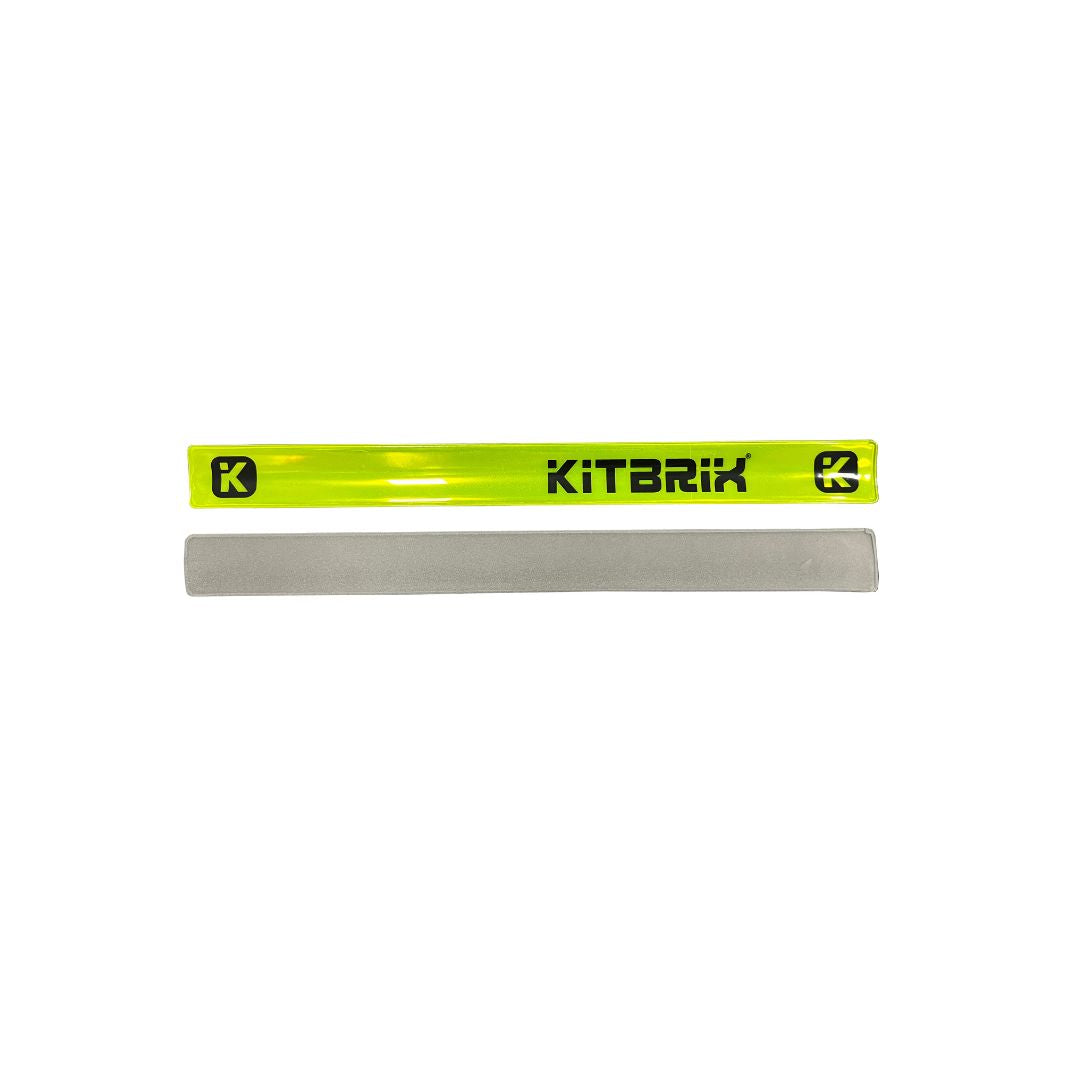 Reflective snap bands designed to keep you visible during exercise in dim lighting conditions.