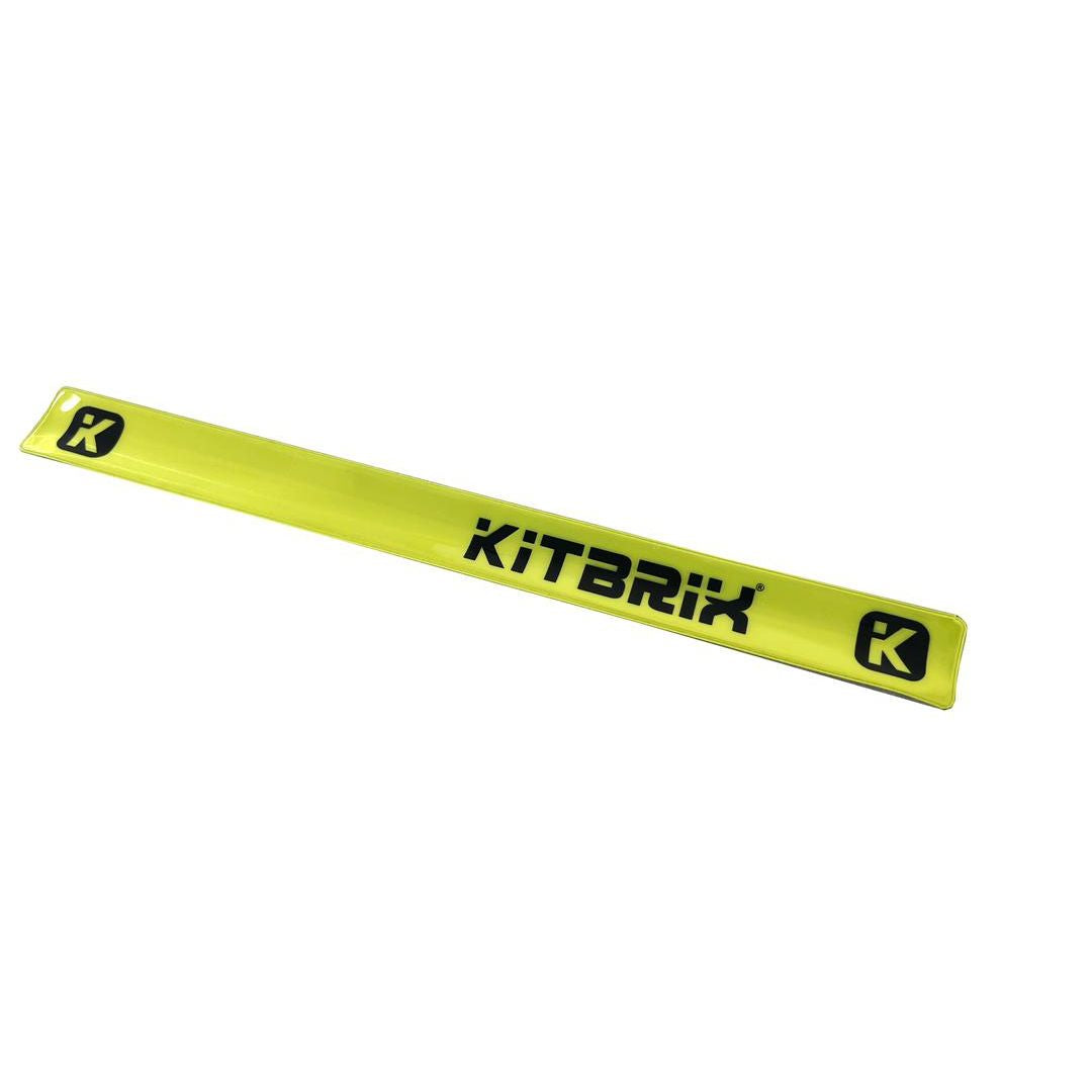 Reflective snap bands designed to keep you visible during exercise in dim lighting conditions.