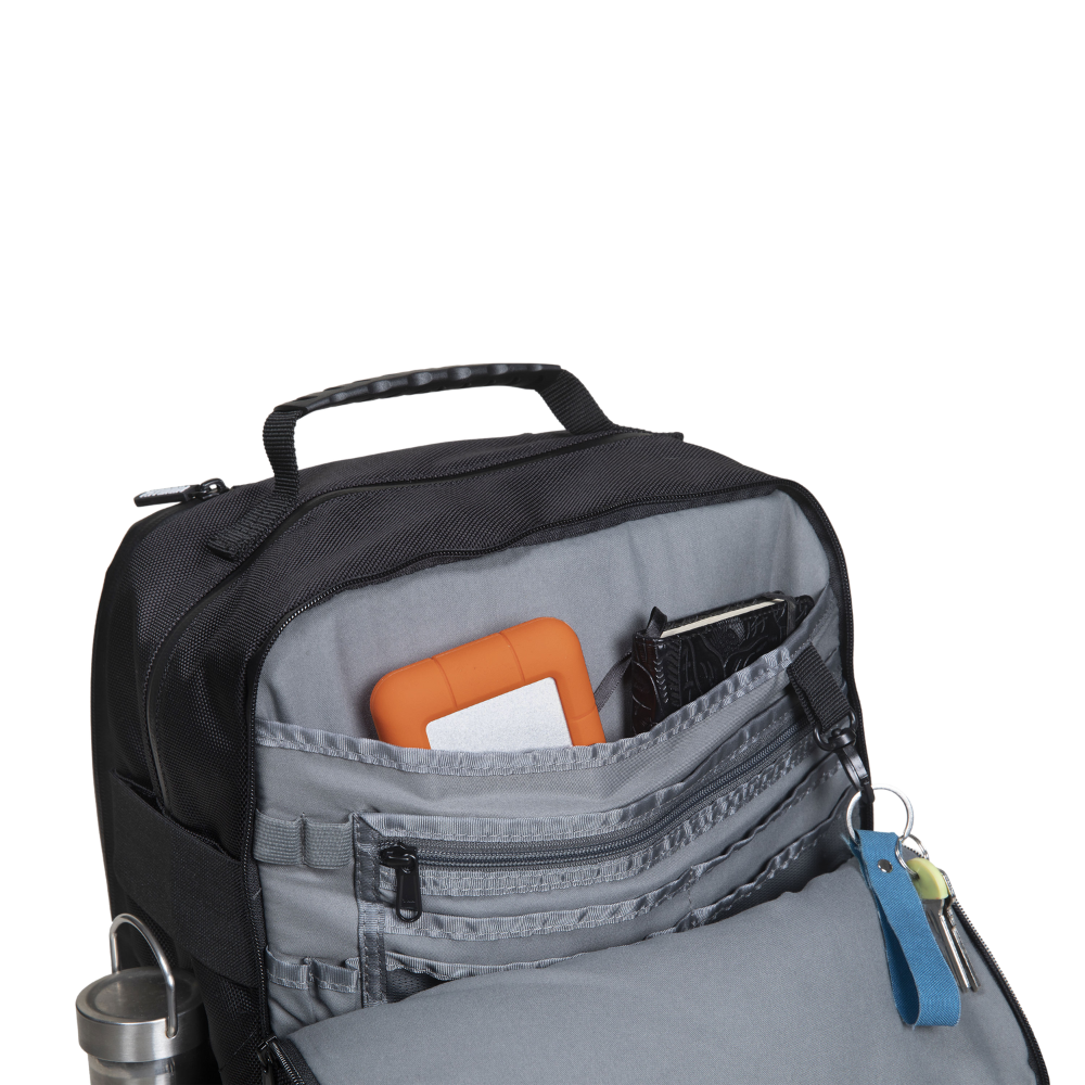 CityBrix hardwearing commuter backpack with gym locker section.