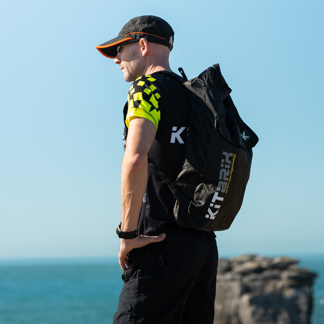 DobiPak on an outdoor adventure, showing its versatility and use for muddy, sweaty, or wet kit after activities.