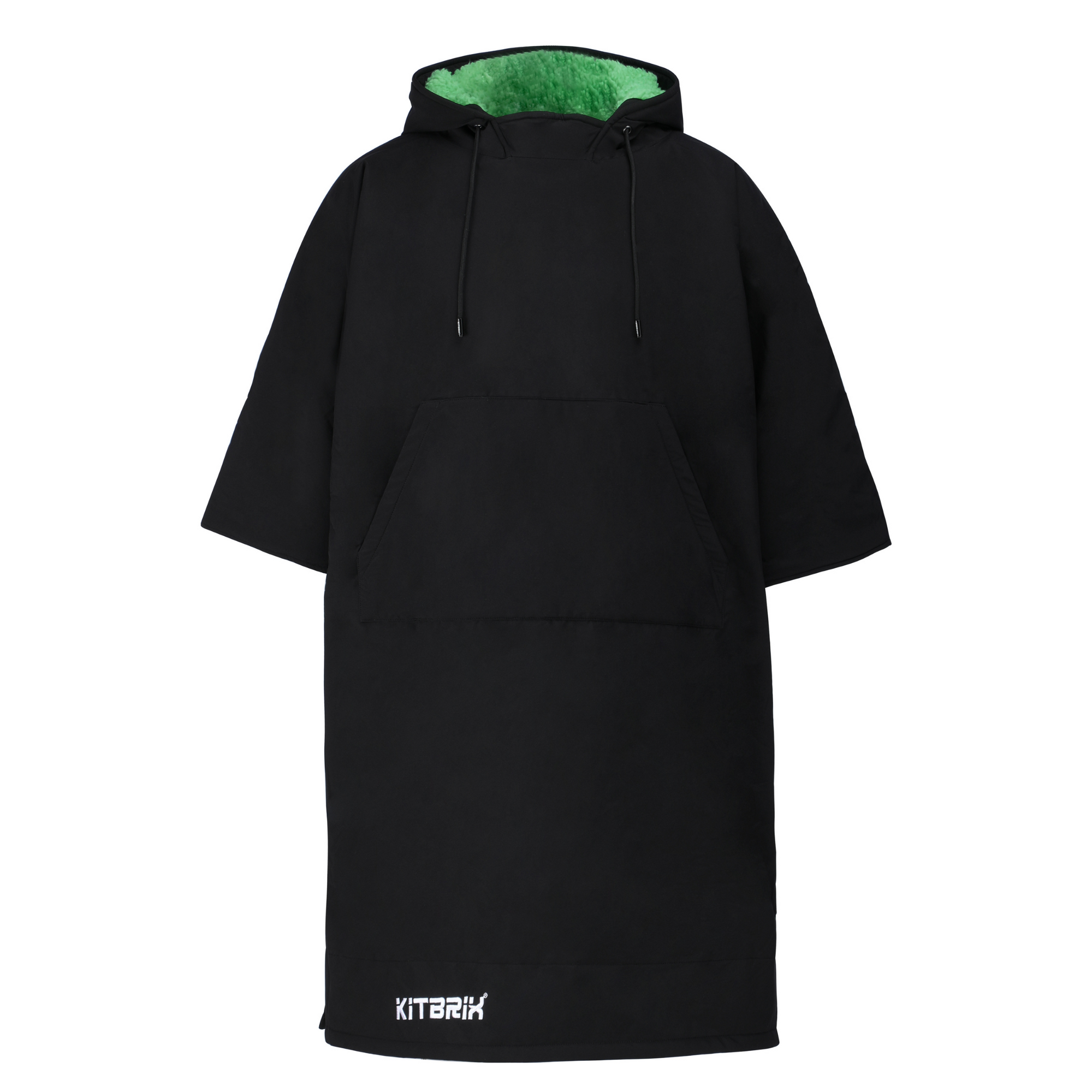 Black Changing poncho Outer made from 100% recycled plastic bottles