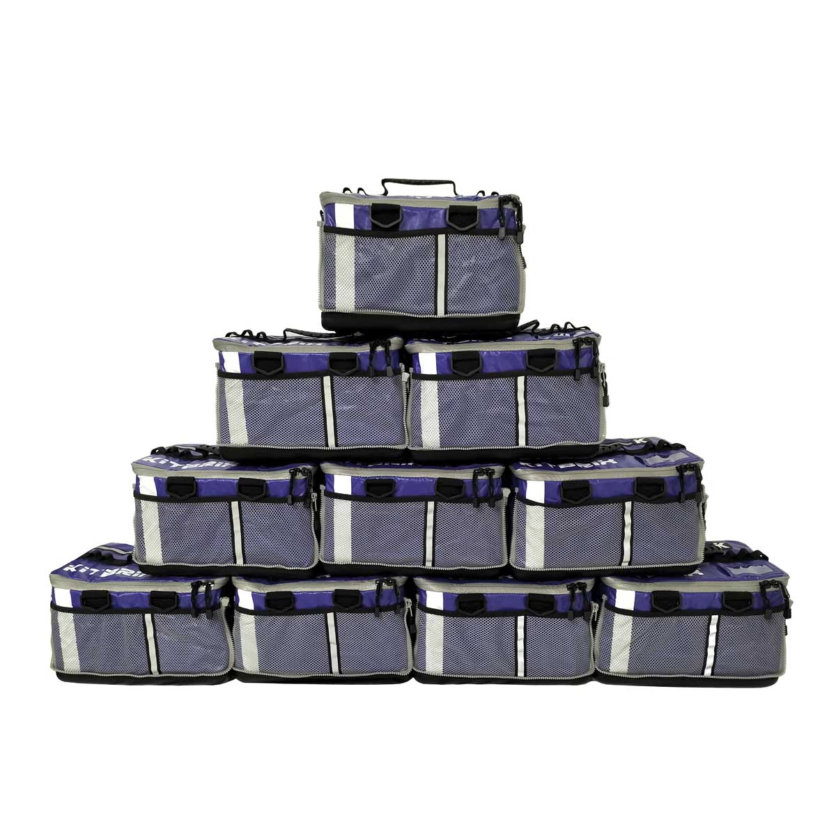 Triathlon bag showcasing waterproof base and side window for customization