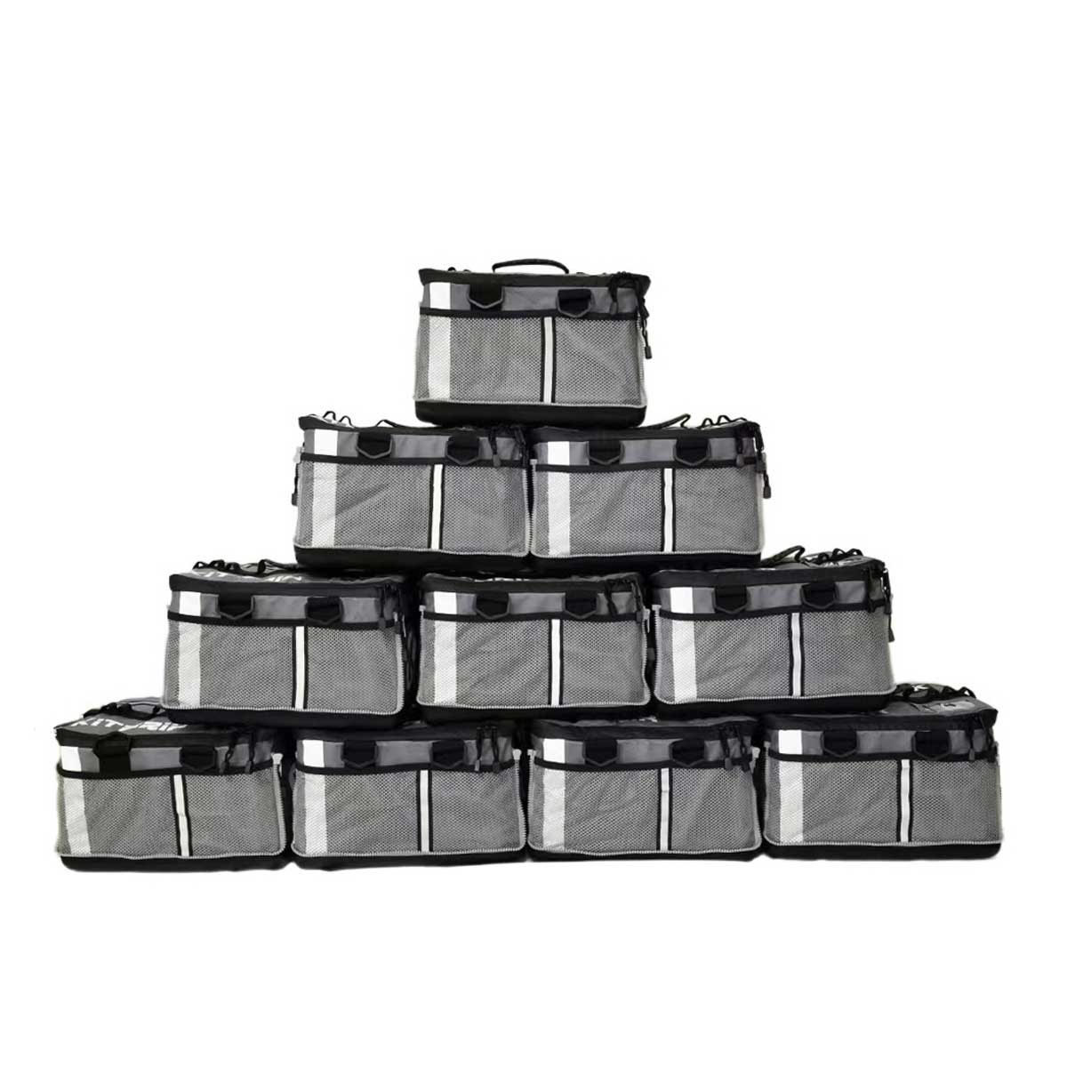 Two Triathlon transition bags seamlessly zipped together for versatility.