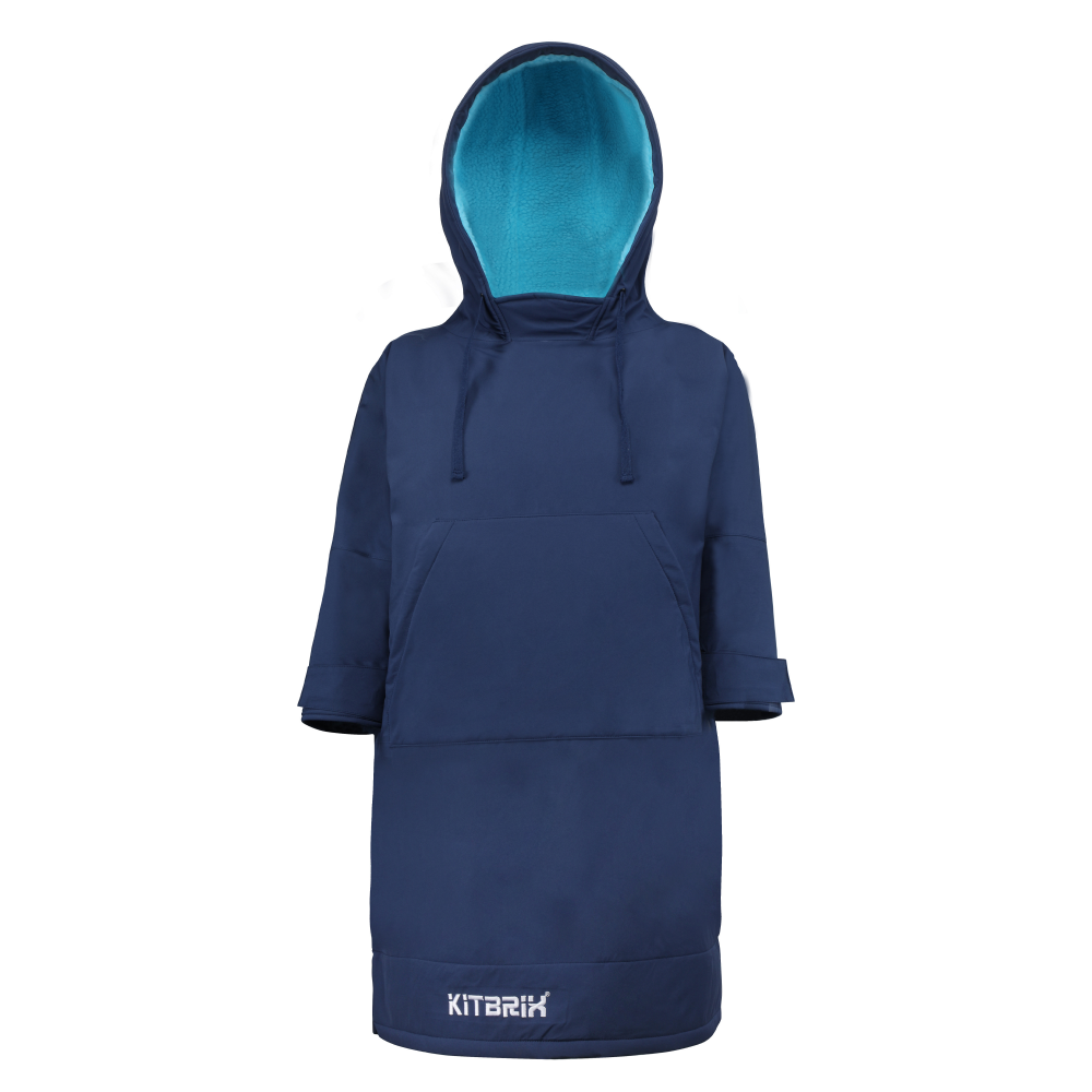 dry robe allows room for pulling arms in, keeping warm and drying off